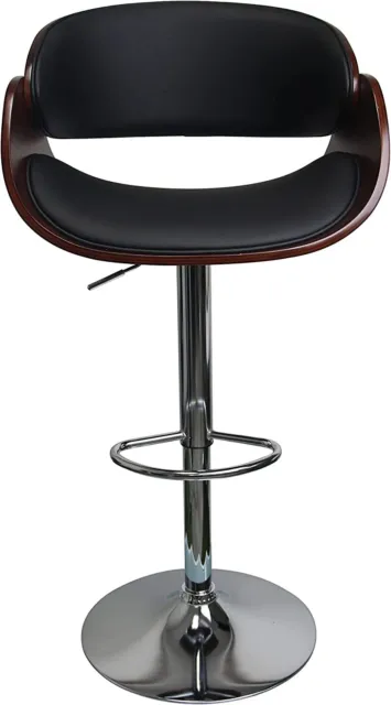 Modern Bentwood Barstool with PU Leather Upholstery, Kitchen Counter Bar Stool