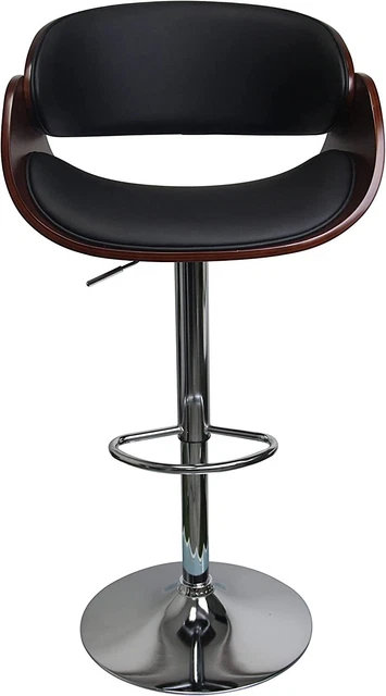 Modern Bentwood Barstool with PU Leather Upholstery, Kitchen Counter Bar Stool
