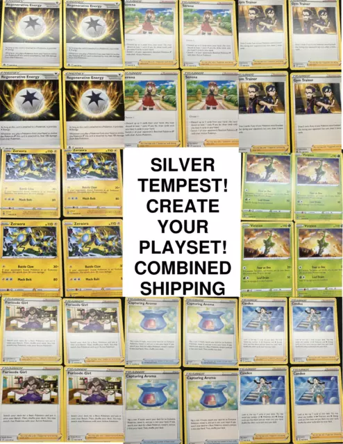 Pokemon Sword and Shield Silver Tempest- Pick Your Playset! 4x Each Card!
