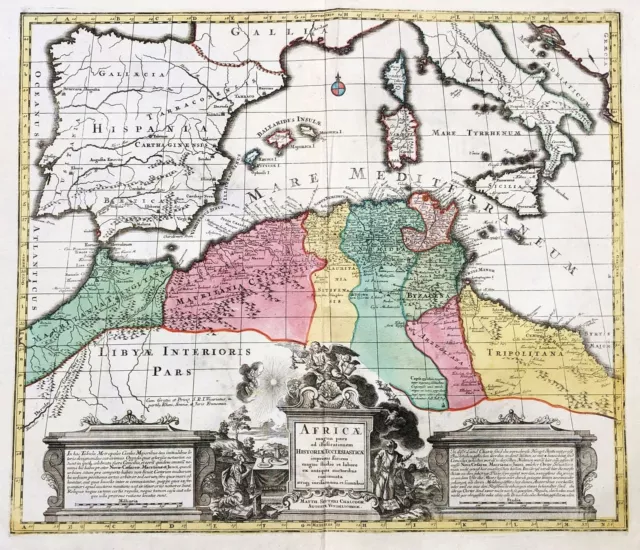 North Africa Afrika Morocco Algeria Tunisia Libya map Karte Seutter 1730