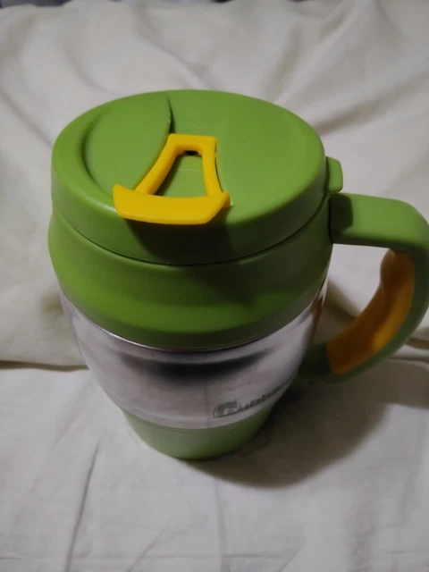 Bubba 20 Oz Travel Insulated Mug w/Handle~Stainless Steel & Green And Yellow 3