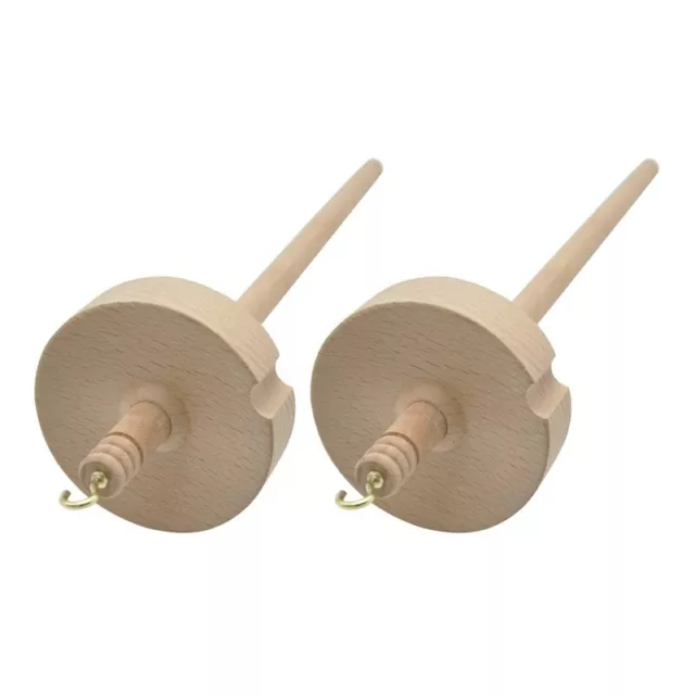 2Pcs Drop Spindle for  Wool Yarn Spin Top Whorl Drop Spindle Hand  Wooden2469