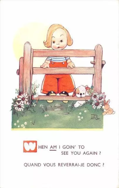 Cpa Illustrateur Signe Mabel Lucie Attwell Quand Vous Reverrai Je Donc