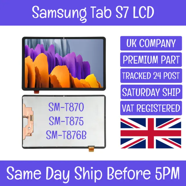 Samsung Galaxy Tab S7 11” SM-T870, SM-T875 Black LCD Display Screen Digitizer UK