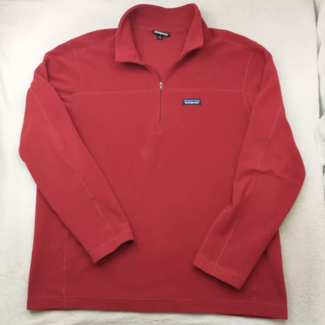 Patagonia Sweater Mens XL Red Quarter Zip Micro D Fleece Pullover Top 25175 2