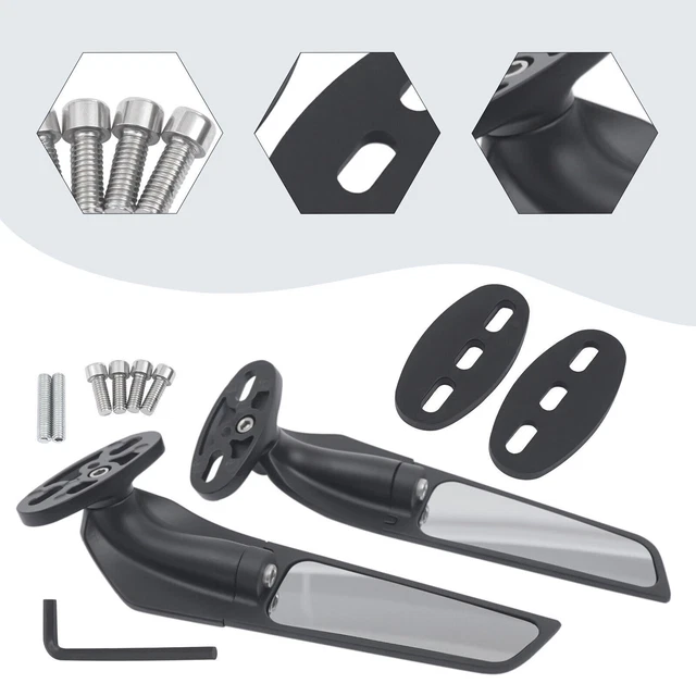 L + R Rearview Side Mirrors Fit Kawasaki NINJA ZX10R ZX6R Z636 ZX6RR 2009-2022