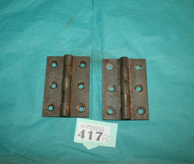 Hinges  Cast iron Door  Vintage Antique Pair Of 3" ref 417B