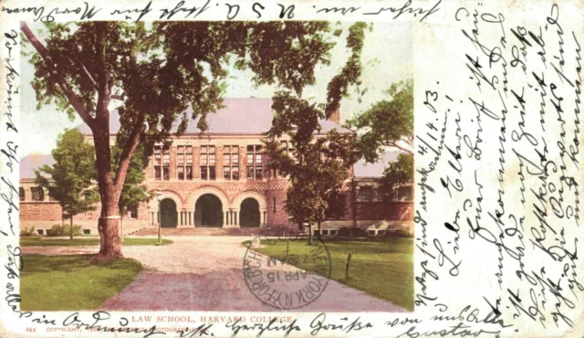 USA Massachusetts Cambridge Law School Harvard College Vintage Postcard B64