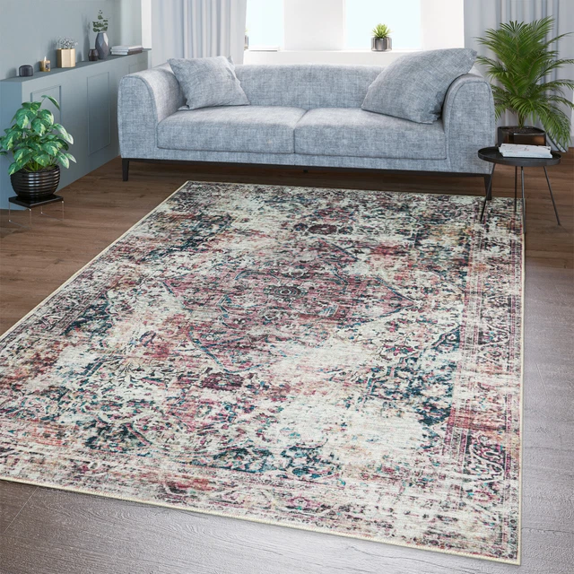 Tapis Tissage Plat Tapis Chambre Ornements Vintage Motif Oriental Lavable