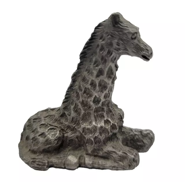 Vintage Spoontiques Resting Giraffe Pewter Zoo Animal Figurine Statue 1.25" tall