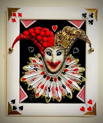 Joker, Framed Jewelry One Of A Kind Art, Unique Gift, Vintage Home Decor