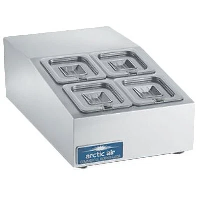Arctic Air ACP4SQ 15" Compact Countertop Refrigerated Prep Rail, 4 Pan Capacity