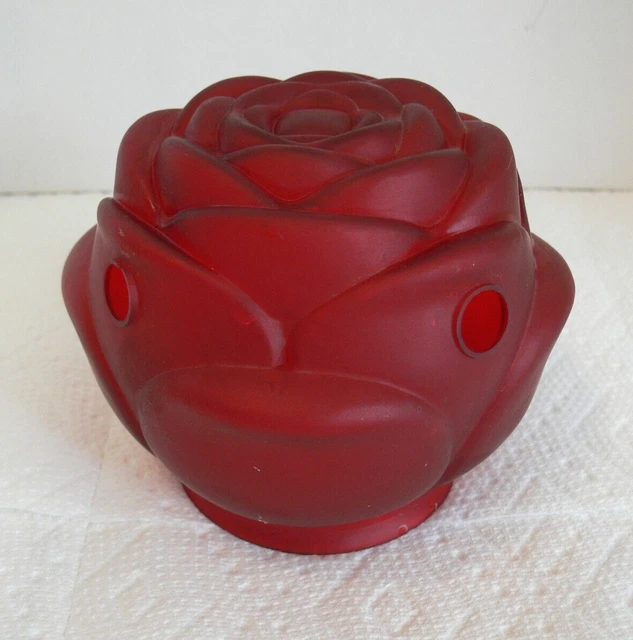 Vintage Ruby Red Glass GWTW Banquet Parlor Lamp Ball Shade Globe Victorian