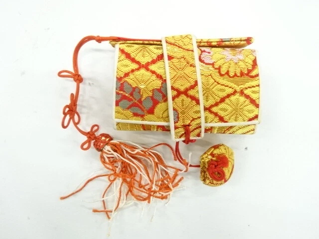 6125034: Japanese Kimono / Antique Hakoseko / Woven Rhombus Flower