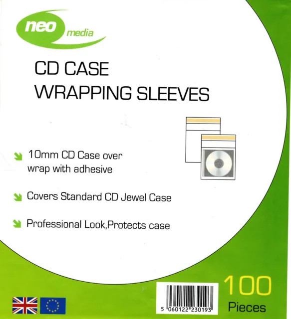 Neo Media CD Case Wraps / CD Case Wrapping Sleeves - 100 Pack