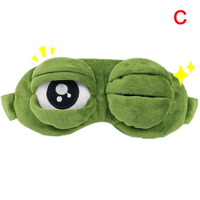 Máscara para dormir de rana 3D hojas de ojos felpa cubierta para ojos dibujos animados pestañas máscara para dormir Cu TS