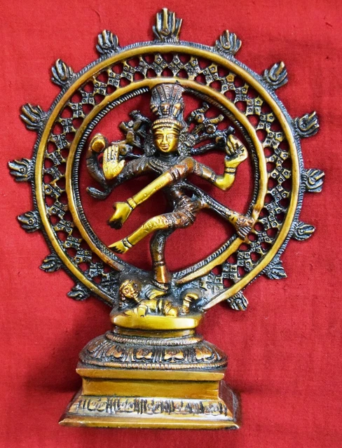 BRASS DANCING NATARAJA Hindu Lord Shiva Statue Spiritual Religious ...
