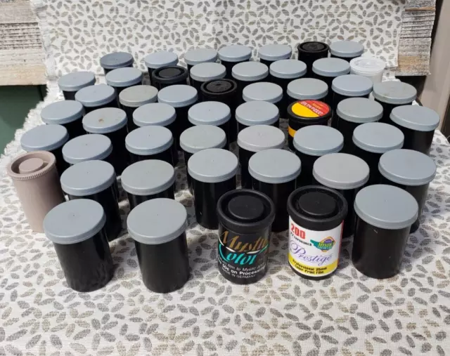 Vintage 1970's Plastic 35mm Film Canisters/Containers With Tops Lot 50