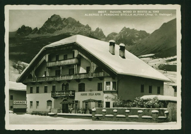 Moso Di Sesto (Bz) Albergo E Pensione Stella Alpina Sotto La Neve Pu.475