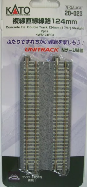 KATO N SCALE 20-023 CONCRETE SLEEPER 124mm DOUBLE STRAIGHT TRACK 2 pcs pack
