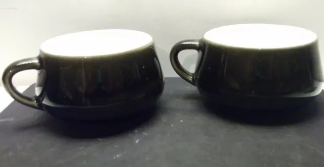 Honiton Pottery Devon 2 Coffee cups in Brown