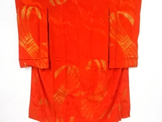 42785# Japanese Kimono / Antique Juban / Woven Origami Crane