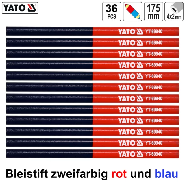 Zimmermannsbleistift Bleistifte Baubleistift Pro 36 Stück Zweifarbig rot / blau