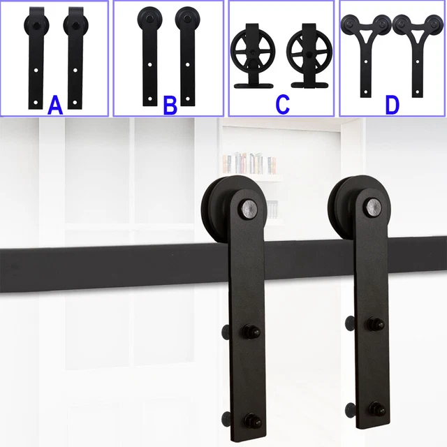 4-20FT Sliding Barn Door Hardware Closet Track Kit for Single/Double Wood Doors