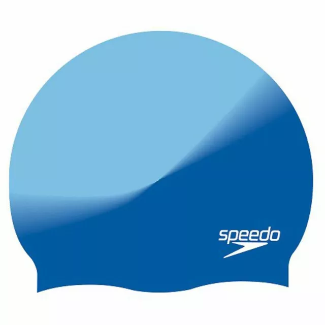 SPEEDO Multi Colour Silicone Swim Cap Ecstatic Neon Blue/Japan Blue, Silicone Sw