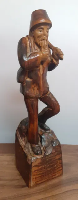 Vintage 13.5" Wooden Hand Carved Black Forest Woodsman / Lumberjack Figure