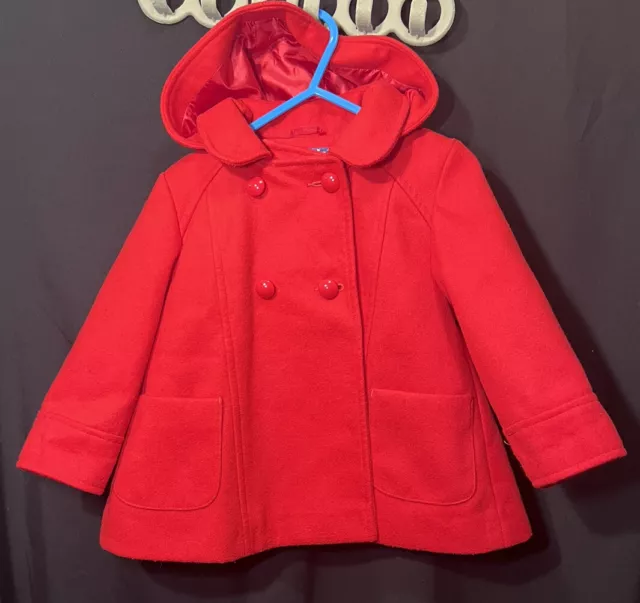 Gorgeous Baby Girls Coat F&F Red 12-18 Months Winter Christmas Lovely Condition