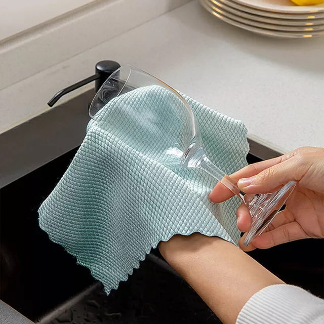 10X NanoScale Cleaning Cloths Streak-Free Miracle Kitchen Rag Reusable Dishcloth 4