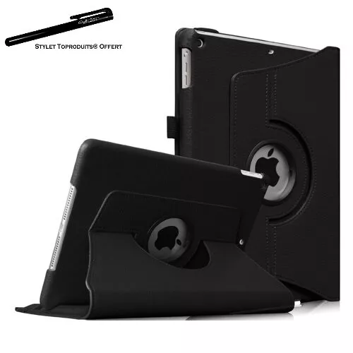 Housse Etui Noir pour Apple iPad 9.7 Pouces 2017/18 Coque Support Rotatif 360°