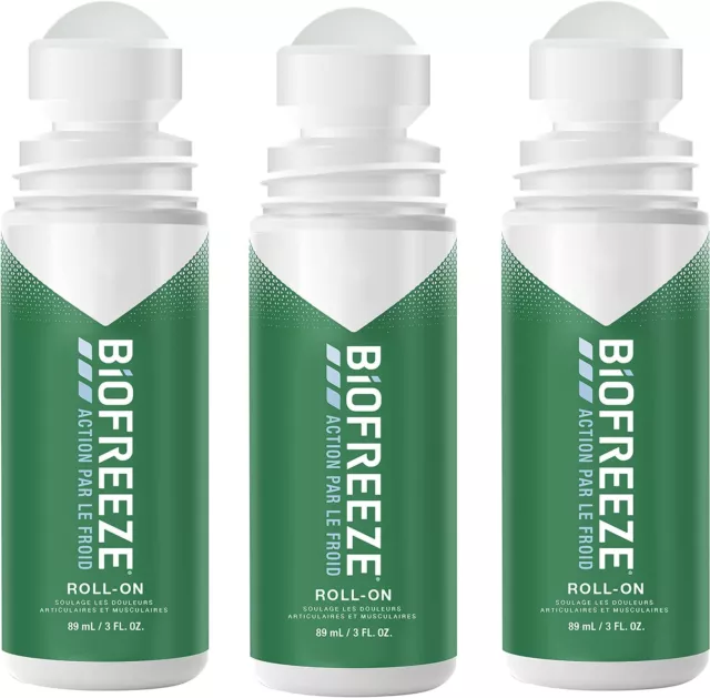 Biofreeze –  3 Roll on Action Par Le Froid - Soulage Les Douleurs Musculaire