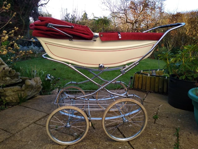 EXCEPTIONAL MARMET COACHBUILT PRAM in Burgundy. Almost perfect