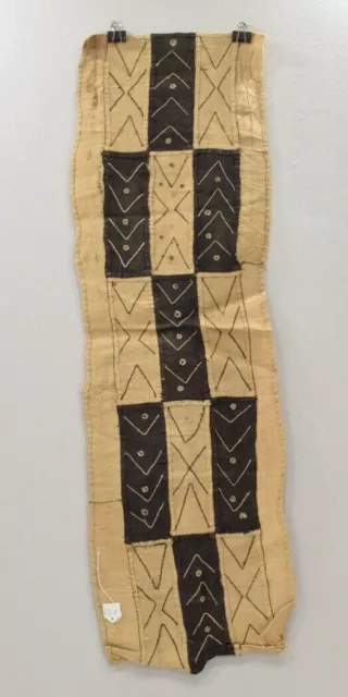 African Kuba Cloth Natural Woven Raffia Table Runner Congo