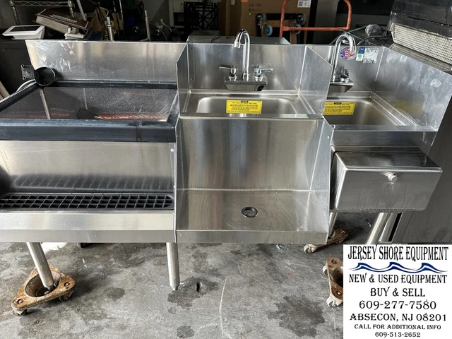 Perlick Ice Bin , Wash Sink, Dump Station Back Bar Station - 52" Inches Wide