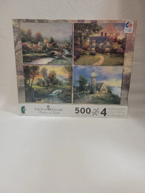 thumbnail image 2 of Thomas Kinkade Painter Of Light 500 Piece Puzzle \"Evening Glow\" Stix... 2 of 11