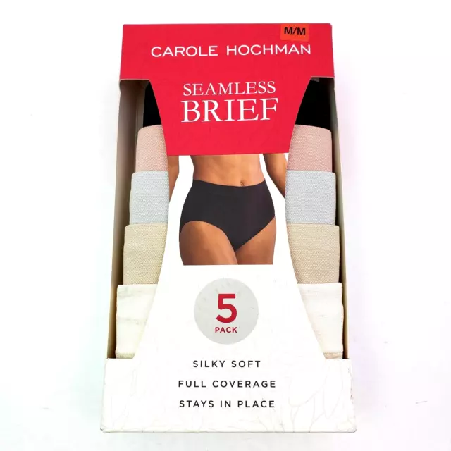 CAROLE HOCHMAN WOMENS Sz M Silky Soft Full Coverage Seamless Brief Underwear  5Pk $23.20 - PicClick