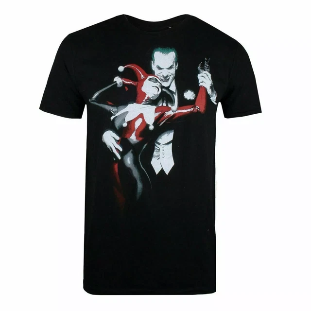 THE JOKER MEN'S T-Shirt DC Comics Harley Quinn Black Top New