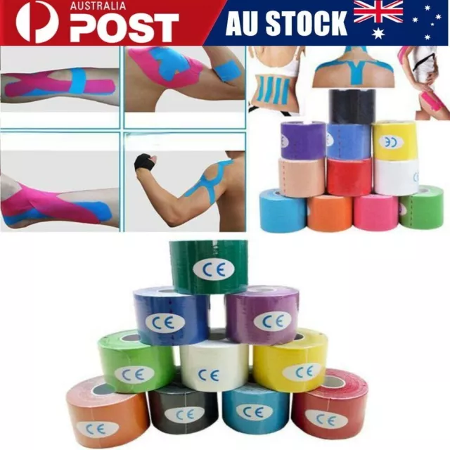 2X Rolls 5M Sports Pain-Relief Tape Sport Tapes Muscle Tape Elastic Strapping