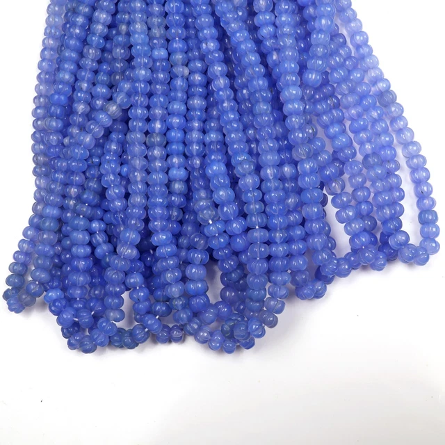 8 Inch Strand Blue Chlacedony Gemstone Beads 6 MM Carving Beads Jewelry Beads