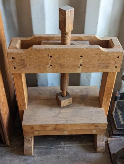 Large Wood Antique Book Press