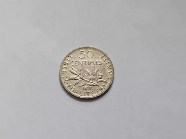 Frankreich    Dritte Republik    50  Centimes   1897   Silber    sehr selten !!!