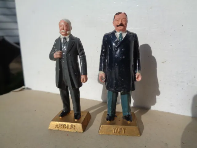 Marx 2 1/2" Plastic, President Series, Painted, President Arthur & Taft, TT