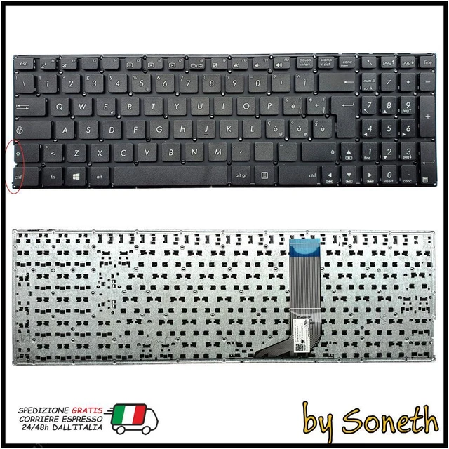 Tastiera Italiana Nera Di Ricambio Per Notebook ASUS Serie X53B - 5