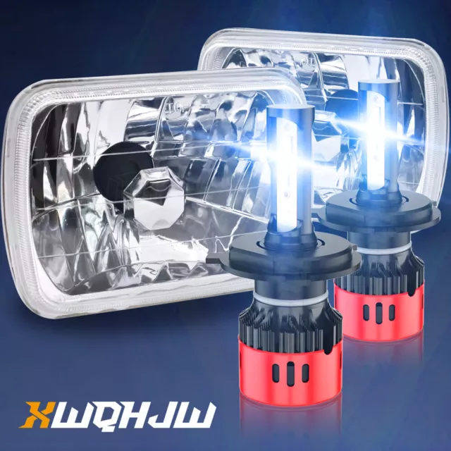 Pair 5x7" 7x6 LED Headlights Hi/Lo Beam For Jeep Comanche 1986-1992 Cherokee XJ