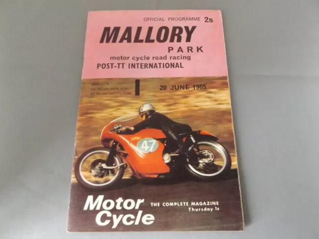 1965 Mallory Park Programme 20/6/65 - Post Tt International Motor Cycle Races