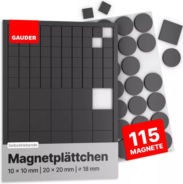 100 x Magnet-Plättchen Magnetpunkte selbstklebend rund Ø 15mm x 0