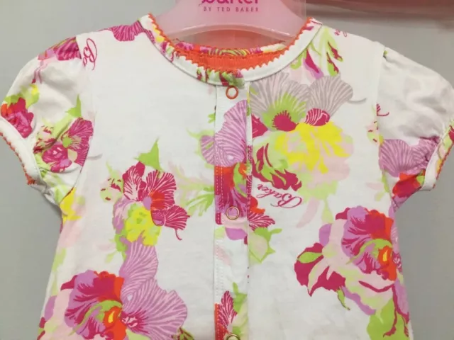 Baby Girls Designer Ted Baker White Floral Short Sleeve Summer Romper 3-6m🌸🌸 3